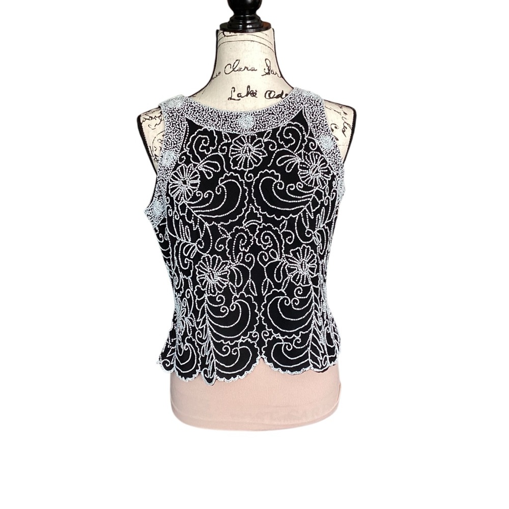 J Kara Formal beaded top. Size Medium Petite - Picture 3 of 16